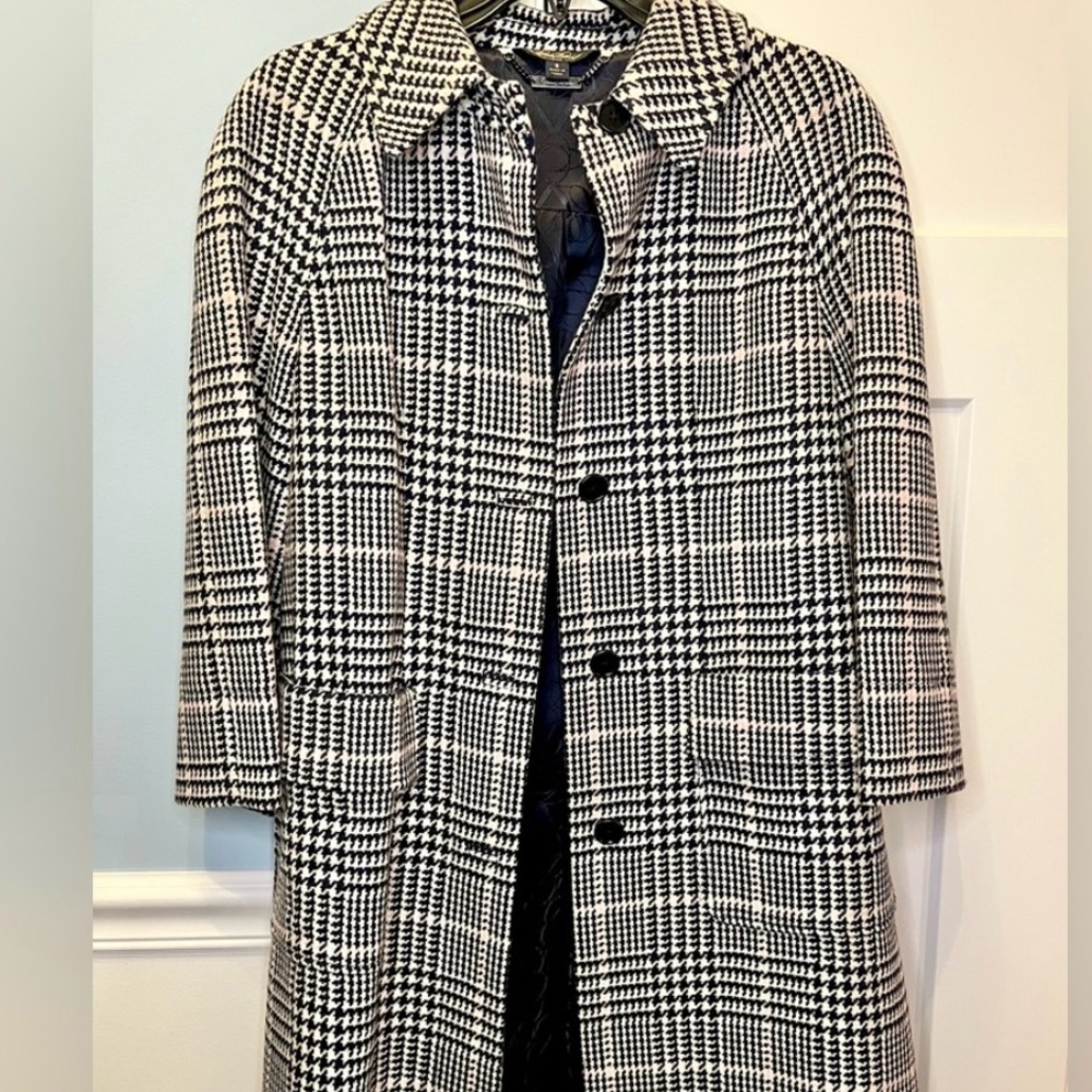 Brooks Brothers Black and White Houndstooth Coat